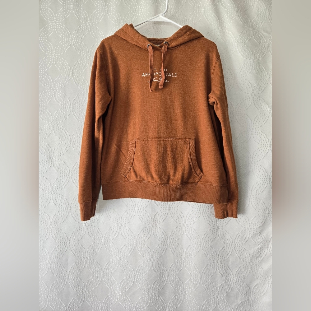 Aeropostale Womens Burnt Orange Hoodie Sweater